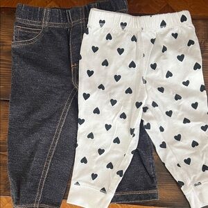 Kids Heart Print and Denim Jeans Set